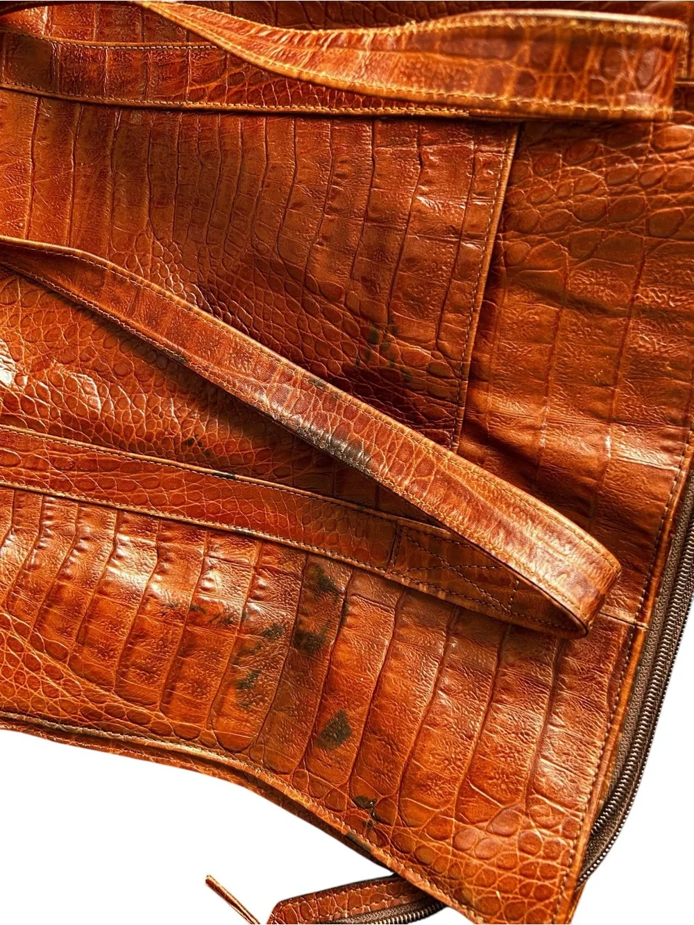 Talbots Beis The Large Work Tote in Cognac Croc Finish